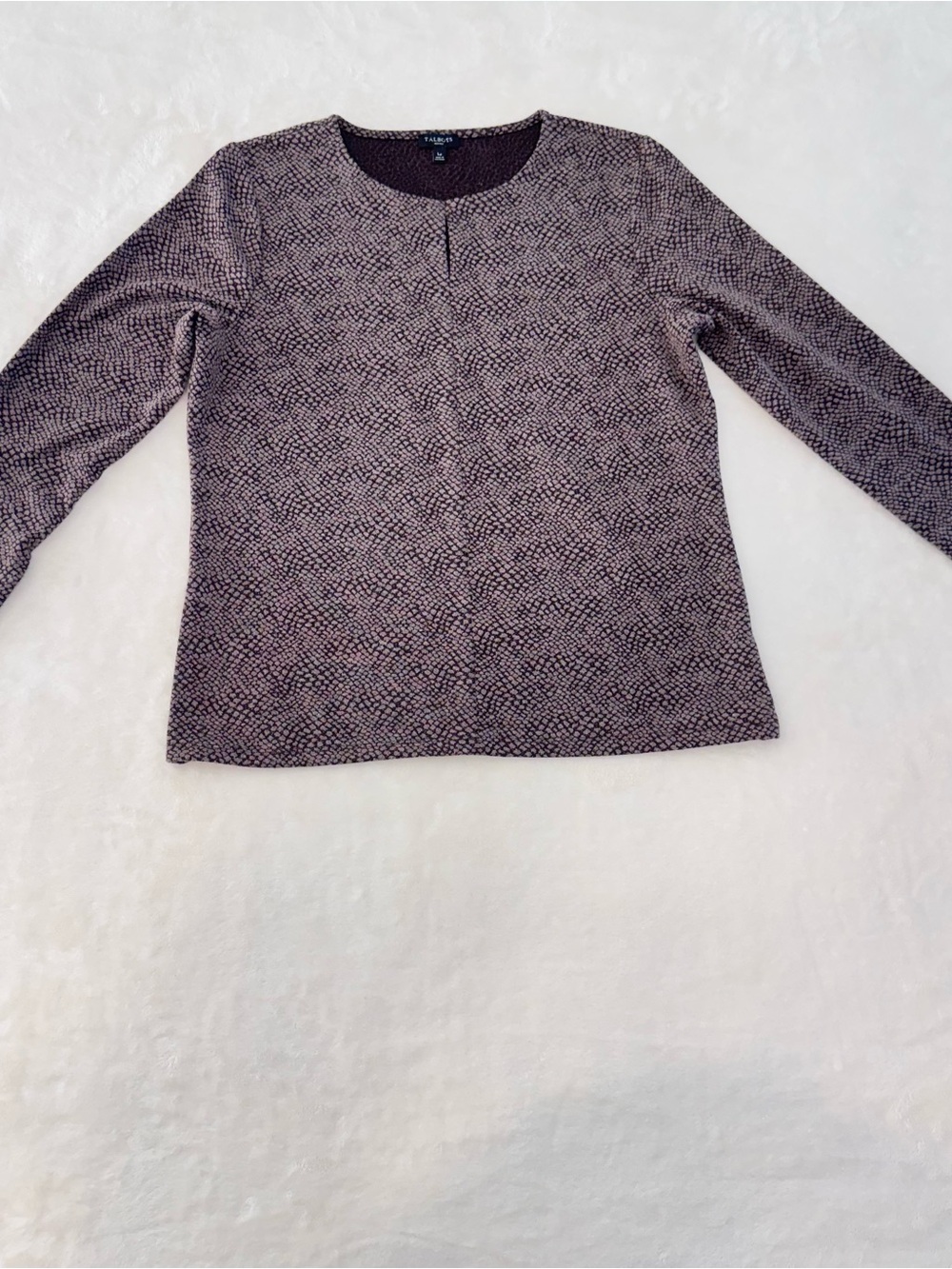 Talbots Mauve-Purple Patterned Crewneck Sweater